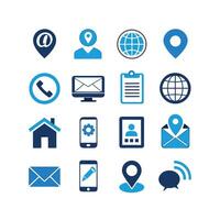 Contact Us icon set collection for websites and mobile applications vector