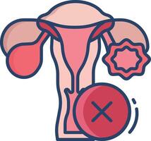 PCOS linear color illustration vector