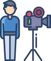 Cameraman linear color illustration vector
