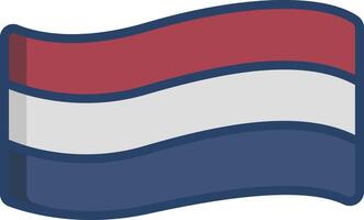 Netherland Flag linear color illustration vector