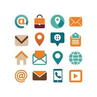Contact Us icon set collection for websites and mobile applications vector