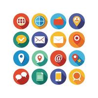 Contact Us icon set collection for websites and mobile applications vector