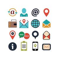Contact Us icon set collection for websites and mobile applications vector
