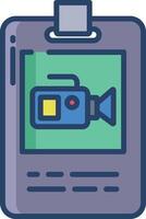 Id Card linear color illustration vector