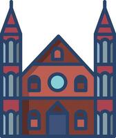 Binnenhof linear color illustration vector