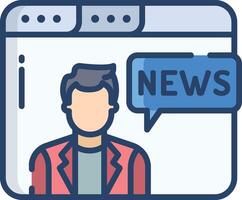 News web linear color illustration vector