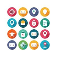 Contact Us icon set collection for websites and mobile applications vector