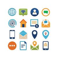 Contact Us icon set collection for websites and mobile applications vector