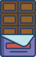 Chocolate Pastry linear color illustration vector