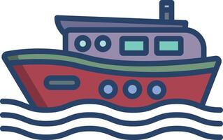 Boat House linear color illustration vector
