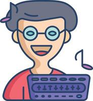 Music Composer linear color illustration vector