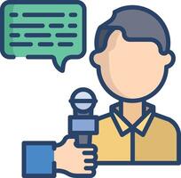 News Reporting linear color illustration vector
