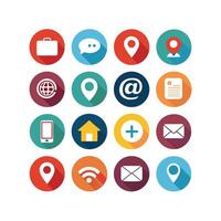 Contact Us icon set collection for websites and mobile applications vector