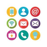 Contact Us icon set collection for websites and mobile applications vector