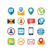 Contact Us icon set collection for websites and mobile applications vector