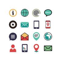 Contact Us icon set collection for websites and mobile applications vector