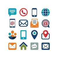 Contact Us icon set collection for websites and mobile applications vector
