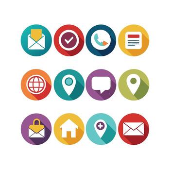 Contact Us icon set collection for websites and mobile applications vector