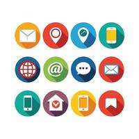 Contact Us icon set collection for websites and mobile applications vector