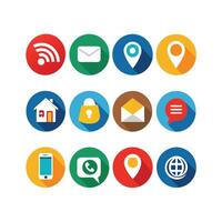 Contact Us icon set collection for websites and mobile applications vector