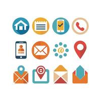 Contact Us icon set collection for websites and mobile applications vector
