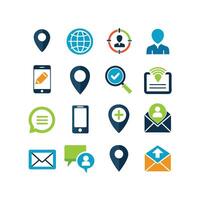 Contact Us icon set collection for websites and mobile applications vector