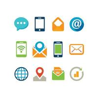 Contact Us icon set collection for websites and mobile applications vector