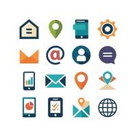 Contact Us icon set collection for websites and mobile applications vector