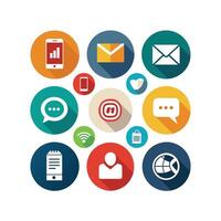Contact Us icon set collection for websites and mobile applications vector