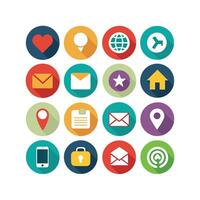 Contact Us icon set collection for websites and mobile applications vector