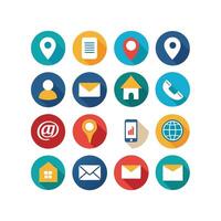 Contact Us icon set collection for websites and mobile applications vector