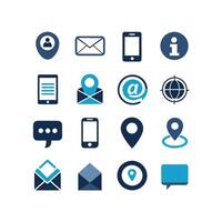 Contact Us icon set collection for websites and mobile applications vector