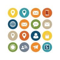 Contact Us icon set collection for websites and mobile applications vector