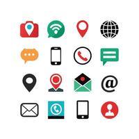 Contact Us icon set collection for websites and mobile applications vector