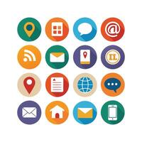 Contact Us icon set collection for websites and mobile applications vector
