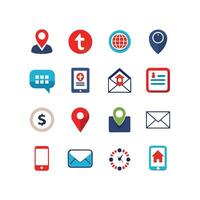 Contact Us icon set collection for websites and mobile applications vector
