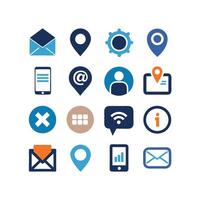 Contact Us icon set collection for websites and mobile applications vector
