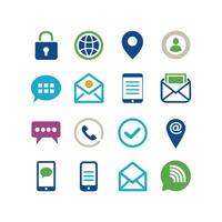 Contact Us icon set collection for websites and mobile applications vector