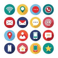 Contact Us icon set collection for websites and mobile applications vector