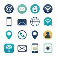 Contact Us icon set collection for websites and mobile applications vector