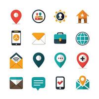 Contact Us icon set collection for websites and mobile applications vector