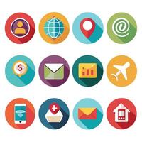 Contact Us icon set collection for websites and mobile applications vector