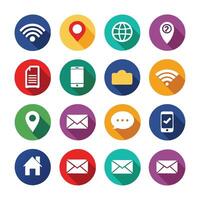 Contact Us icon set collection for websites and mobile applications vector