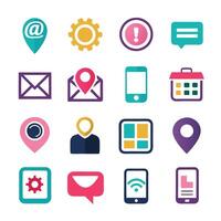 Contact Us icon set collection for websites and mobile applications vector