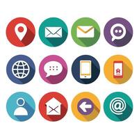Contact Us icon set collection for websites and mobile applications vector