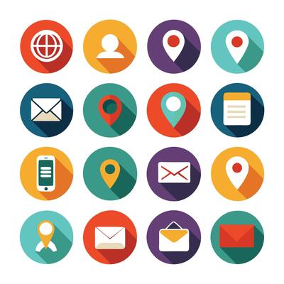 Contact Us icon set collection for websites and mobile applications