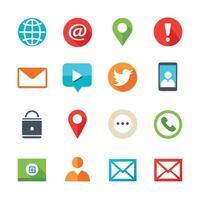 Contact Us icon set collection for websites and mobile applications vector