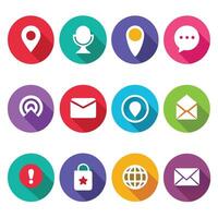 Contact Us icon set collection for websites and mobile applications vector