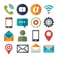 Contact Us icon set collection for websites and mobile applications vector