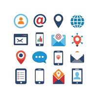 Contact Us icon set collection for websites and mobile applications vector